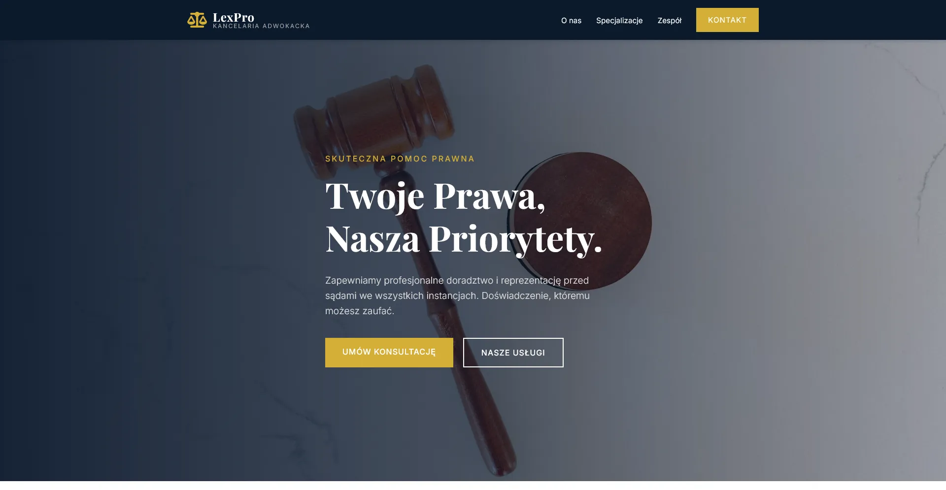 Wizualizacja strony dla kancelarii